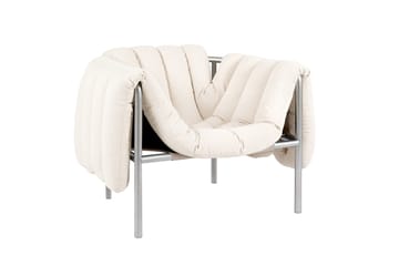 Cadeira lounge Puffy - Natural-aço inoxidável - Hem
