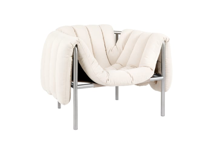 Cadeira lounge Puffy, Natural-aço inoxidável Hem