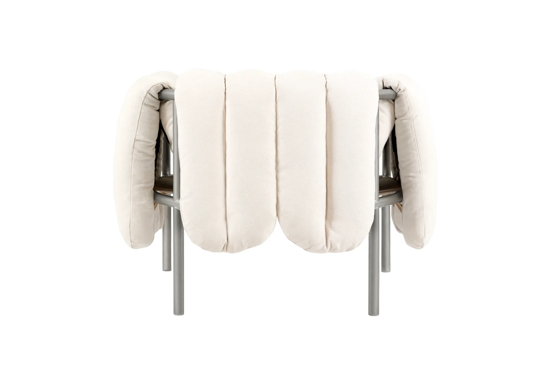 Cadeira lounge Puffy, Natural-aço inoxidável Hem