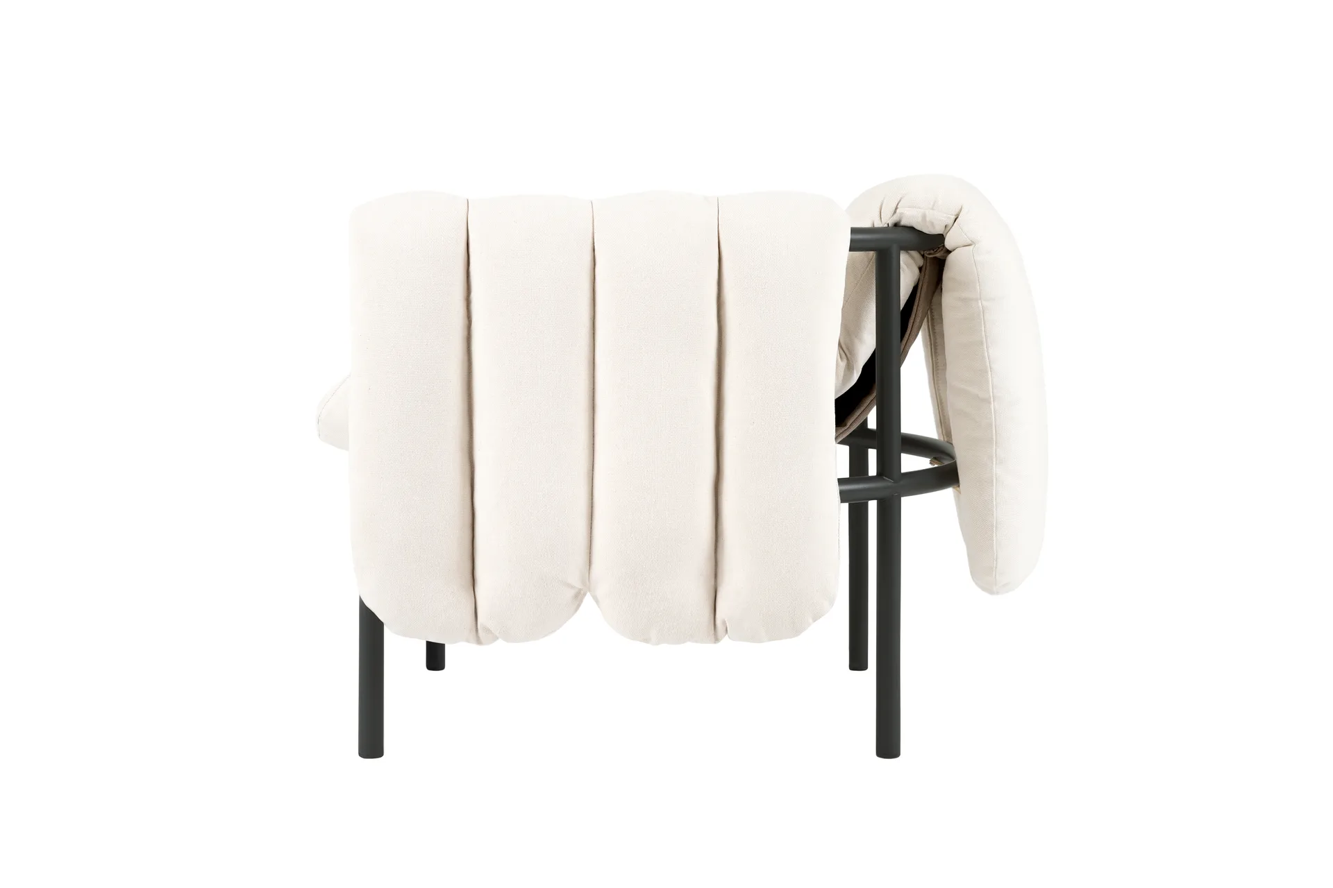 Cadeira lounge Puffy, Natural-black grey Hem