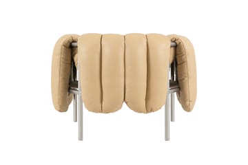 Cadeira lounge Puffy - Sand leather-aço inoxidável - Hem