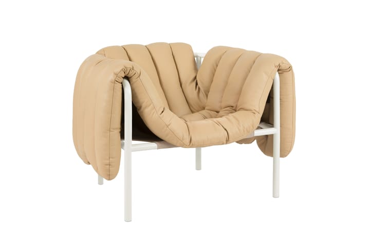 Cadeira lounge Puffy, Sand leather-cream Hem