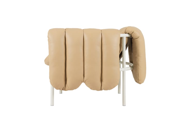 Cadeira lounge Puffy, Sand leather-cream Hem