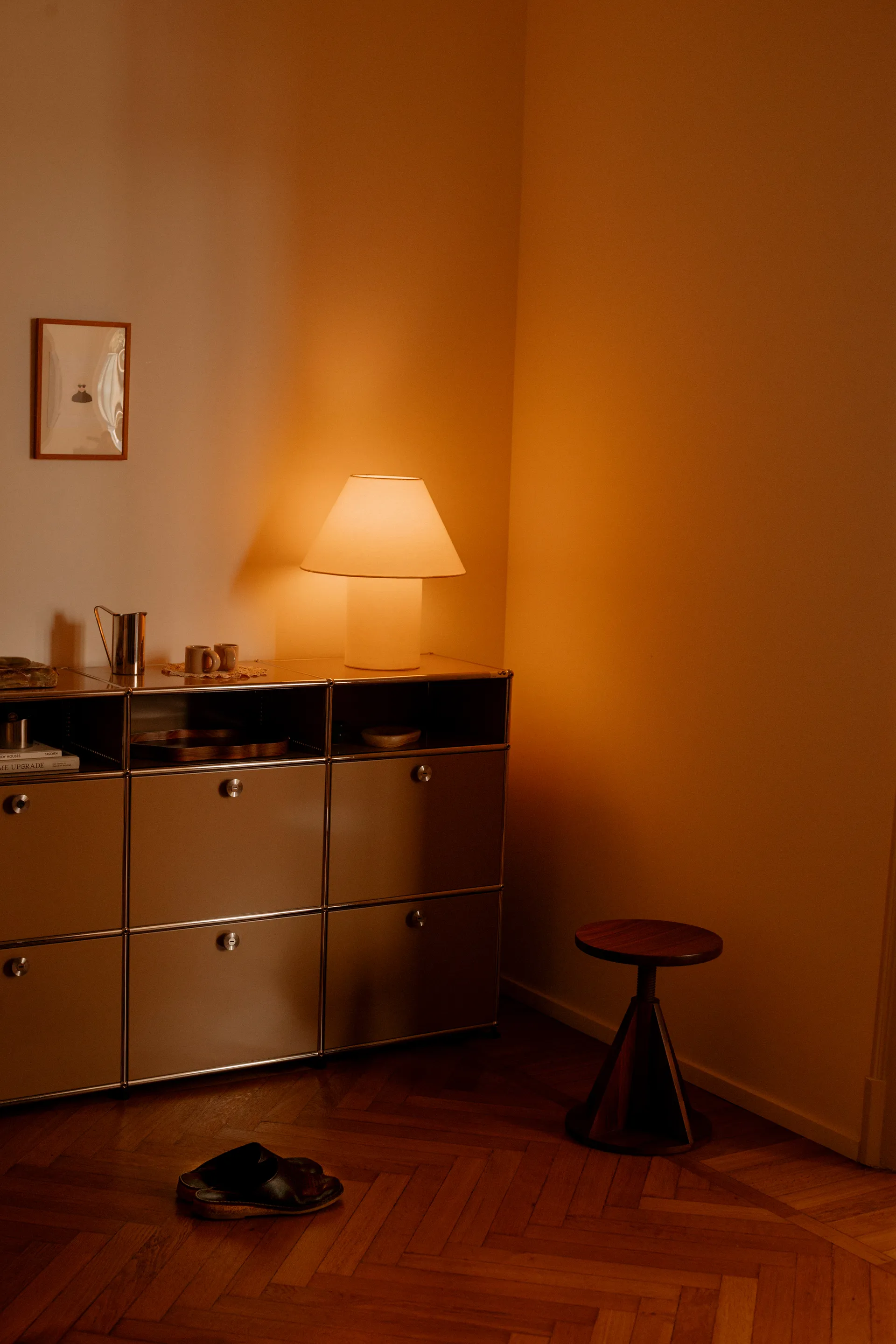 Candeeiro de mesa Toto Large 64 cm, Pine-black & white stripes Hem