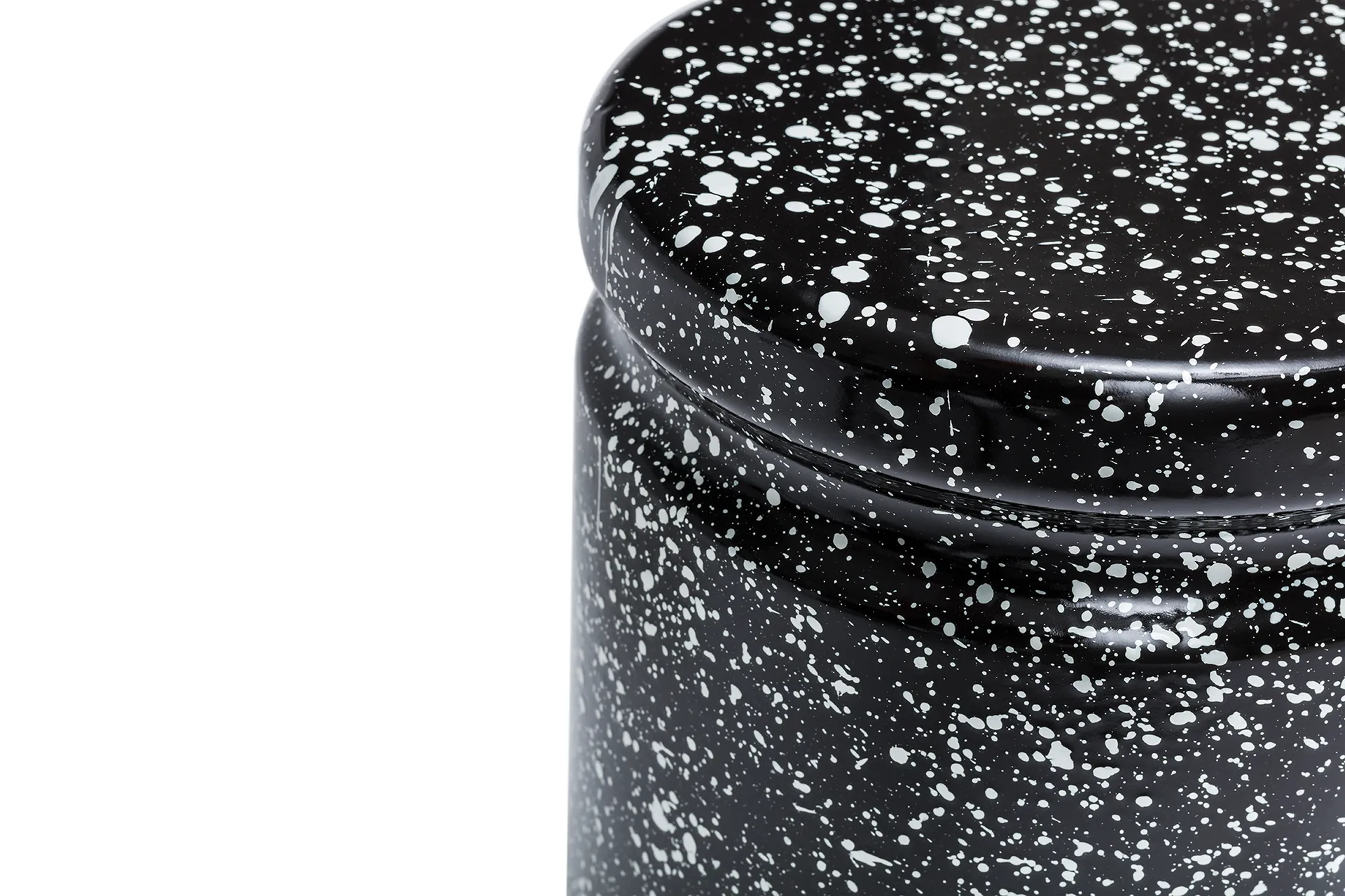 Last banco redondo Ø32x44 cm, Black-white splatter Hem