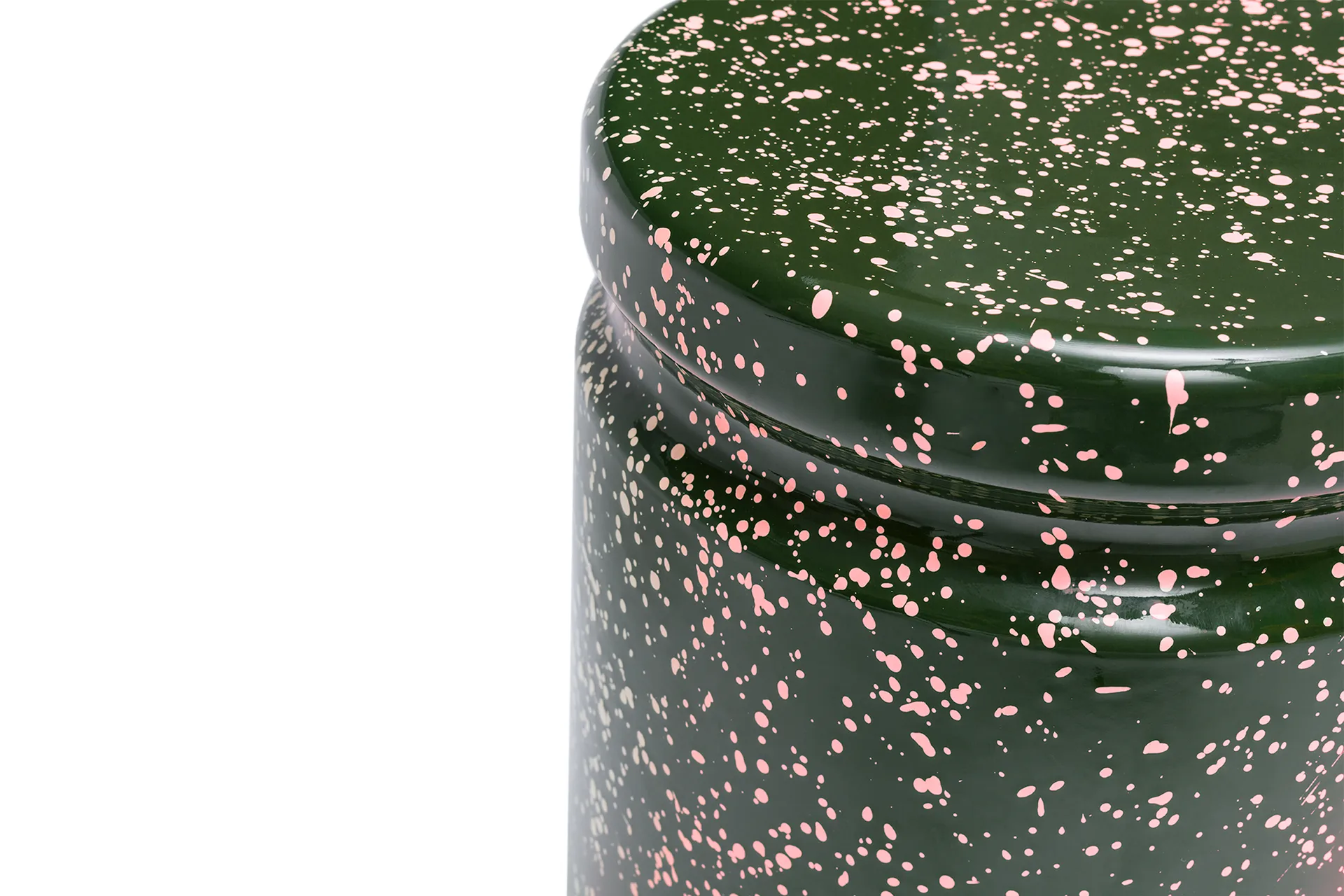 Last banco redondo Ø32x44 cm, Green-pink splatter Hem