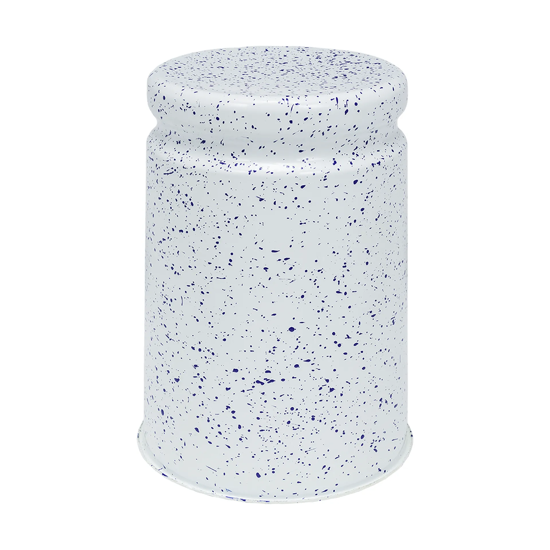 Last banco redondo Ø32x44 cm, White-blue splatter Hem