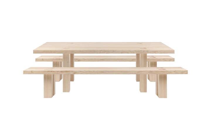 Mesa de jantar Max com bancos 250 cm, Freixo Hem