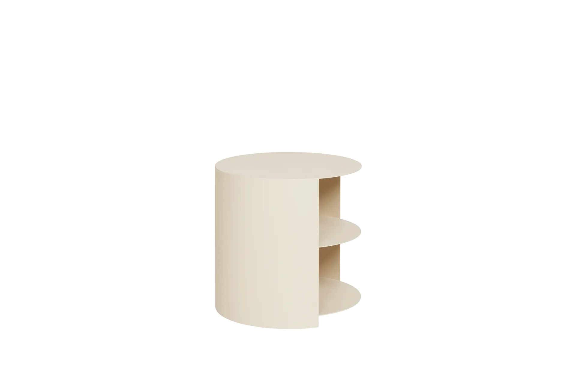 Mesa lateral Hide Ø38x41 cm, Light ivory textured Hem