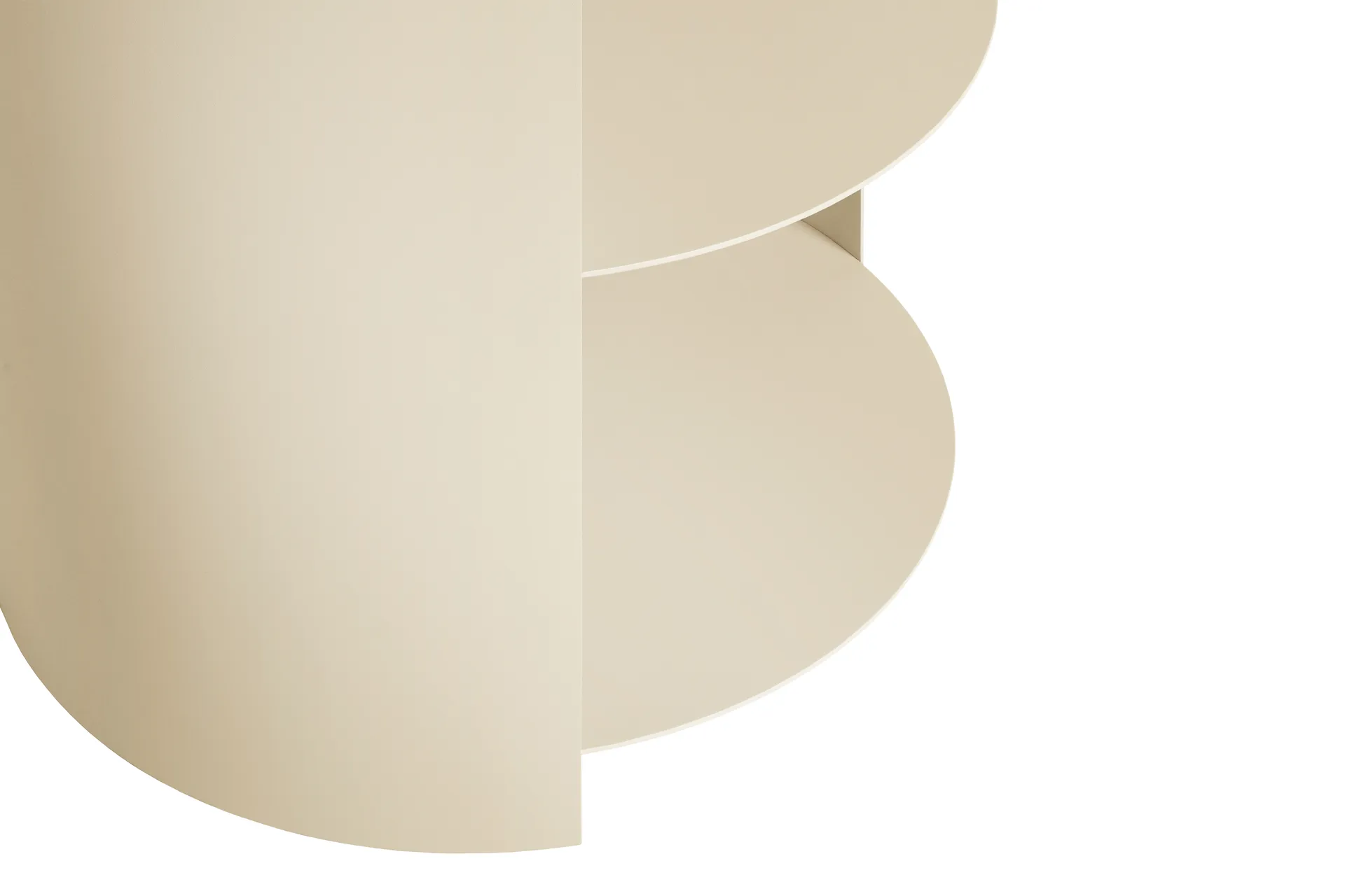 Mesa lateral Hide Ø38x41 cm, Light ivory textured Hem