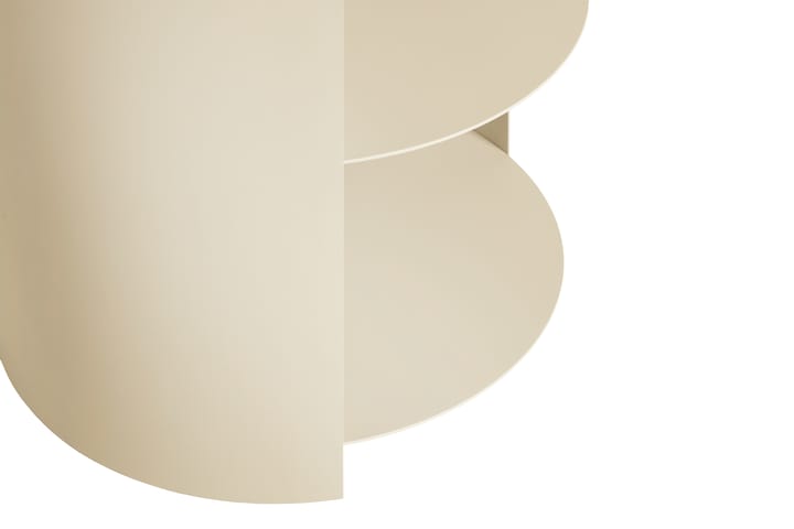 Mesa lateral Hide Ø38x41 cm, Light ivory textured Hem