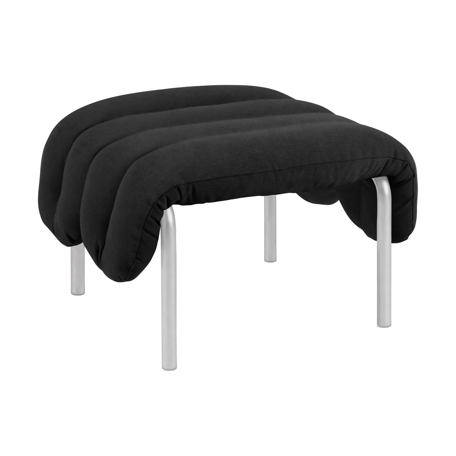 Otomano Puffy 58x67 cm, Anthracite-aço inoxidável Hem