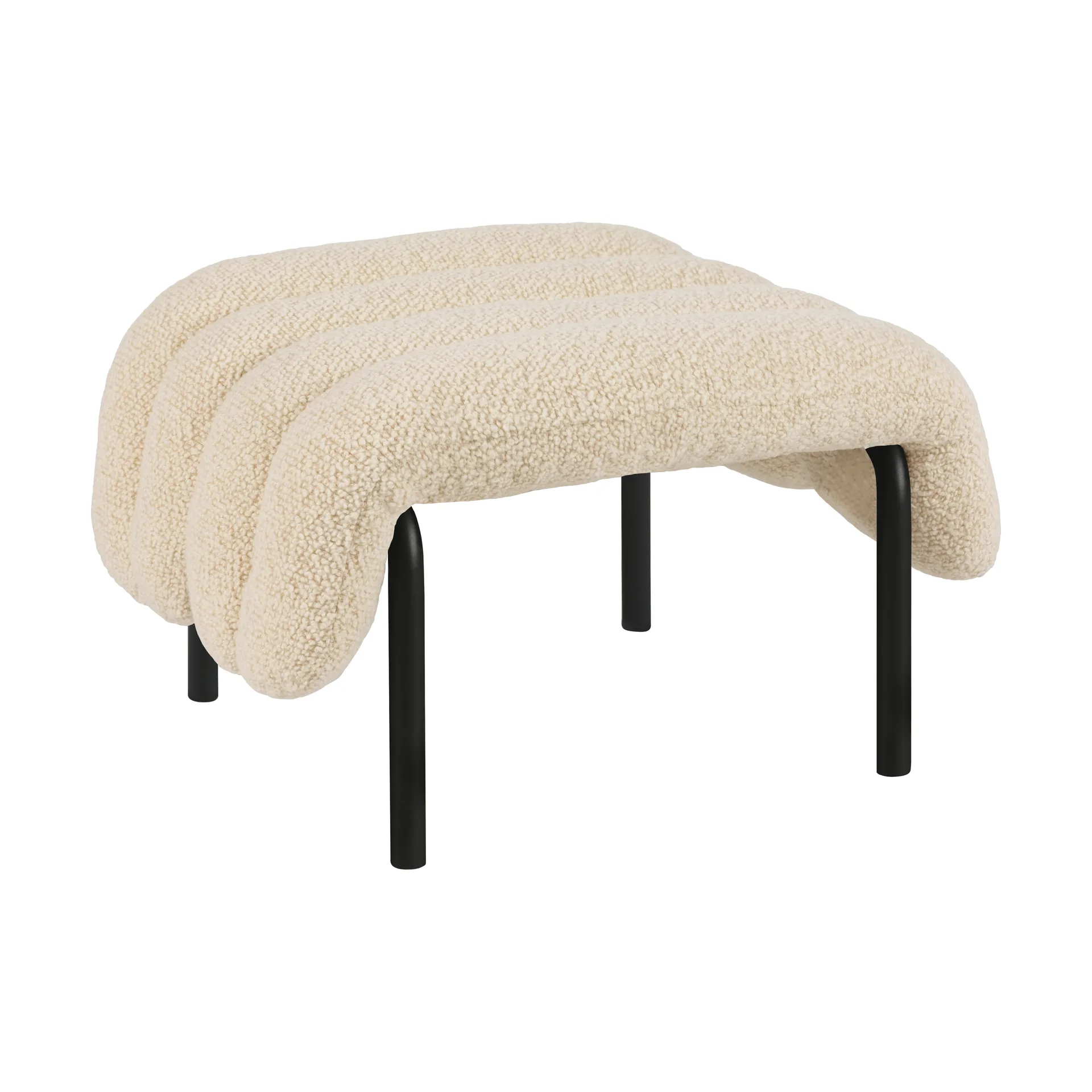 Otomano Puffy 58x67 cm, Eggshell-black grey Hem