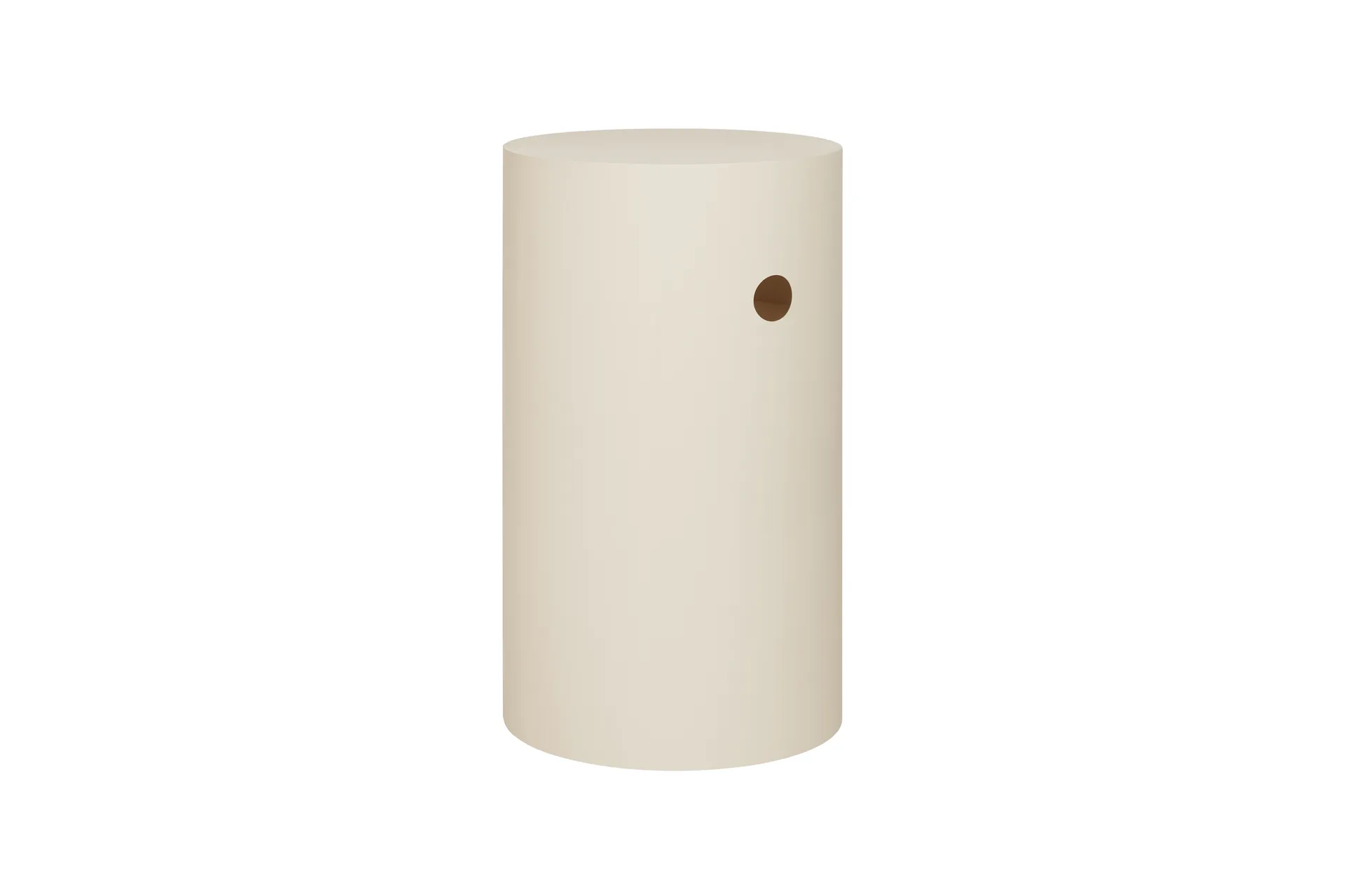 Pedestal Hide Ø38x68 cm, Light ivory textured Hem