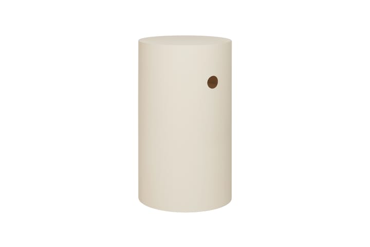 Pedestal Hide Ø38x68 cm, Light ivory textured Hem