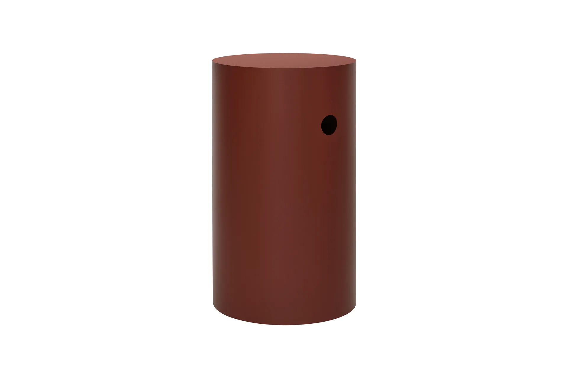 Pedestal Hide Ø38x68 cm, Red brown textured Hem