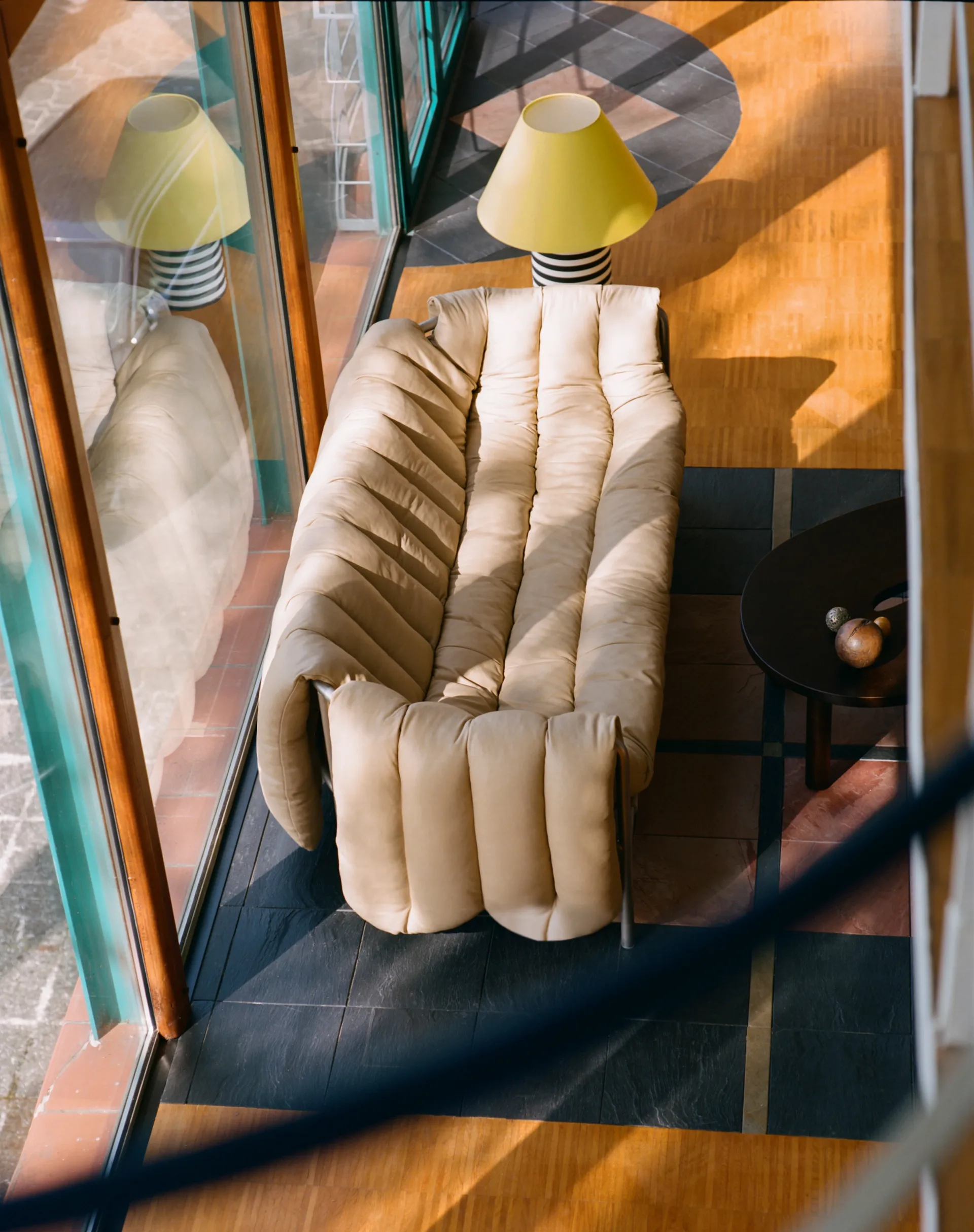 Sofá Puffy de 2,5 lugares 205 cm, Anthracite-aço inoxidável Hem