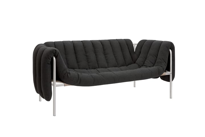 Sofá Puffy de 2,5 lugares 205 cm, Anthracite-aço inoxidável Hem