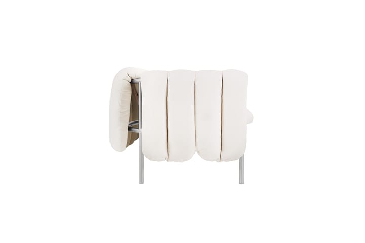 Sofá Puffy de 2,5 lugares 205 cm, Natural-aço inoxidável Hem