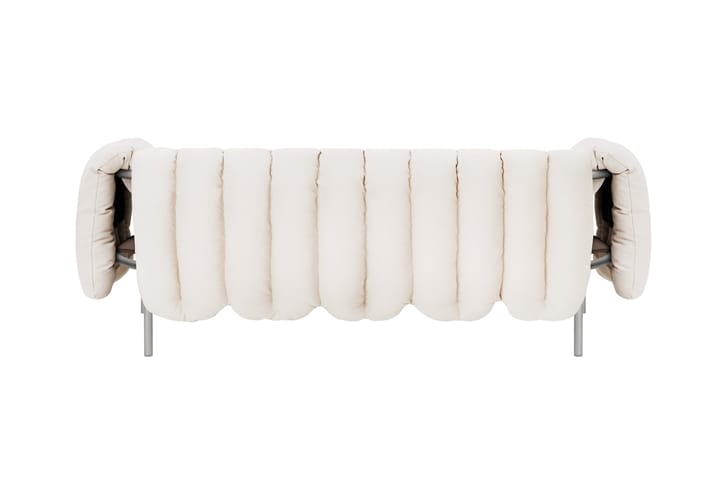 Sofá Puffy de 2,5 lugares 205 cm, Natural-aço inoxidável Hem