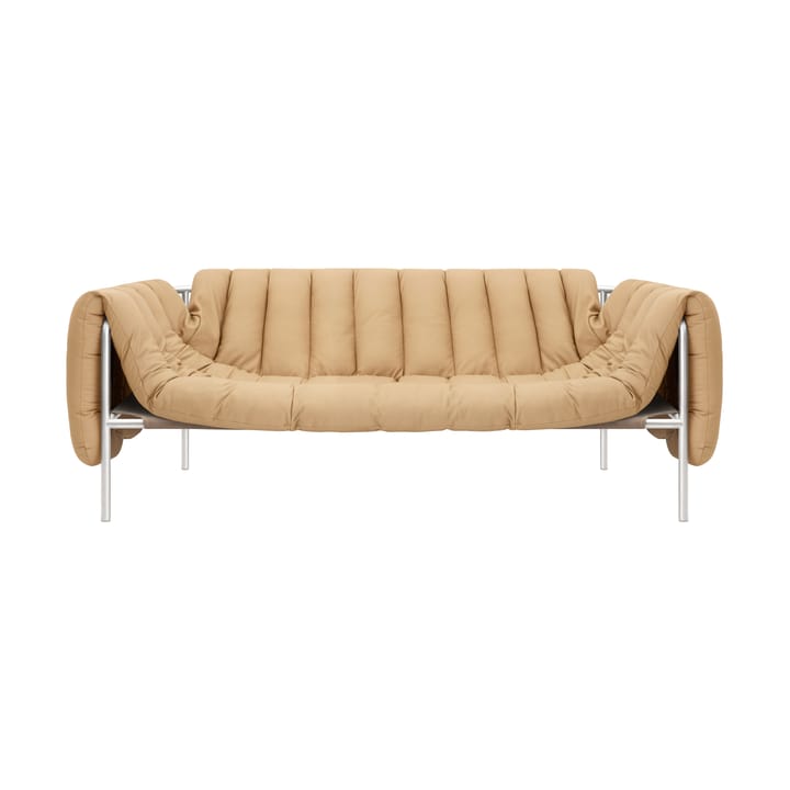 Sofá Puffy de 2,5 lugares 205 cm - Sand leather-aço inoxidável - Hem