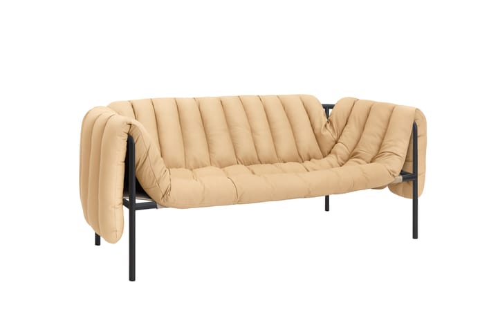 Sofá Puffy de 2,5 lugares 205 cm, Sand leather-black grey Hem