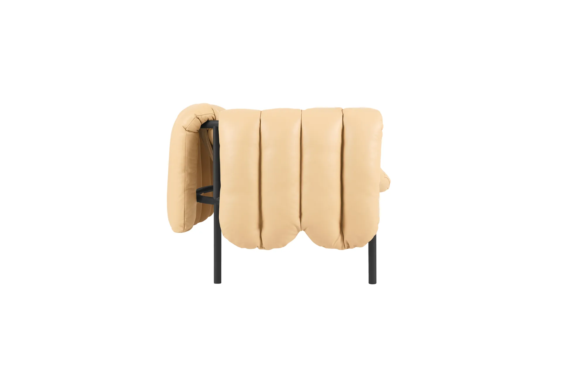 Sofá Puffy de 2,5 lugares 205 cm, Sand leather-black grey Hem