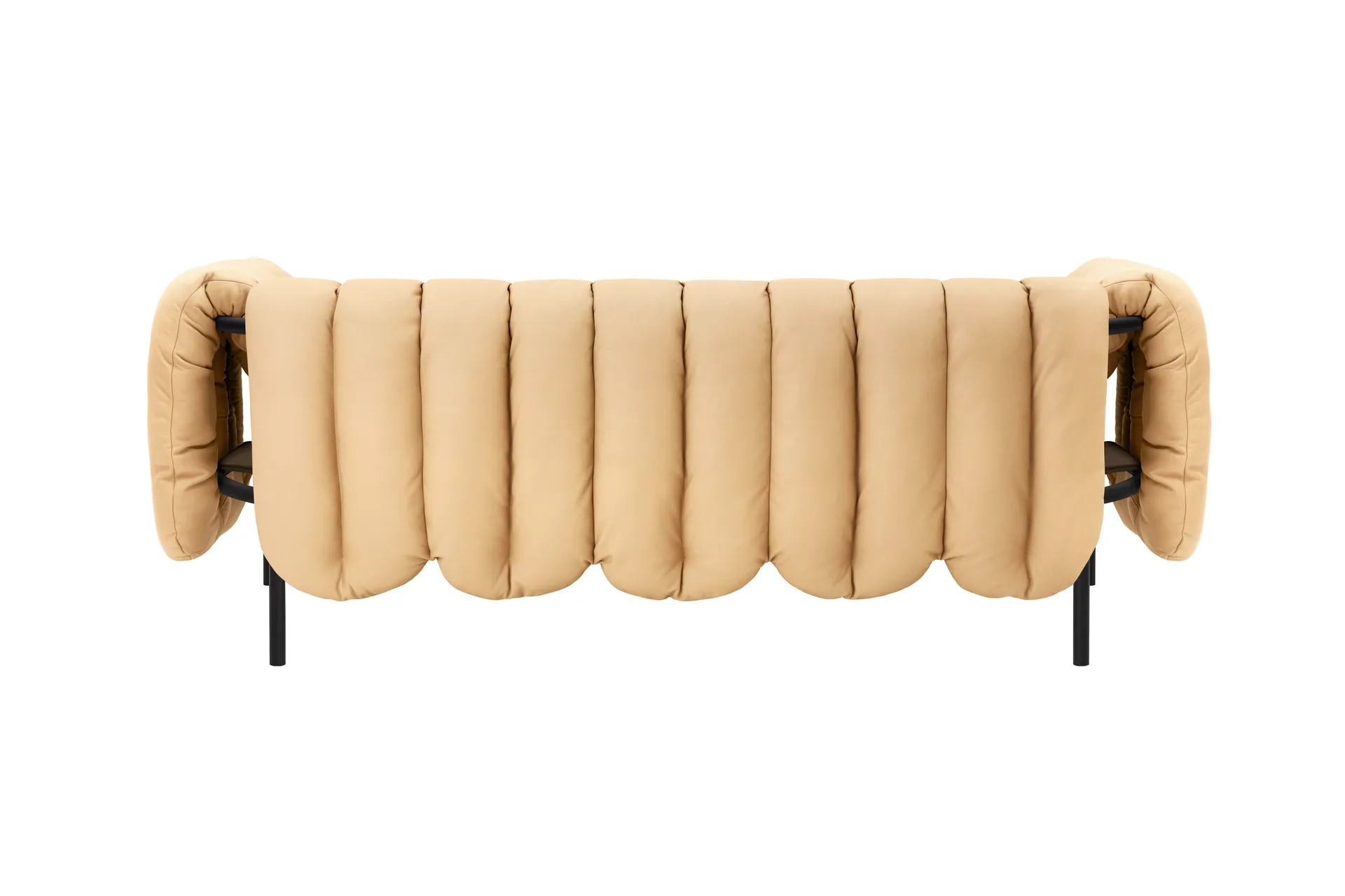 Sofá Puffy de 2,5 lugares 205 cm, Sand leather-black grey Hem