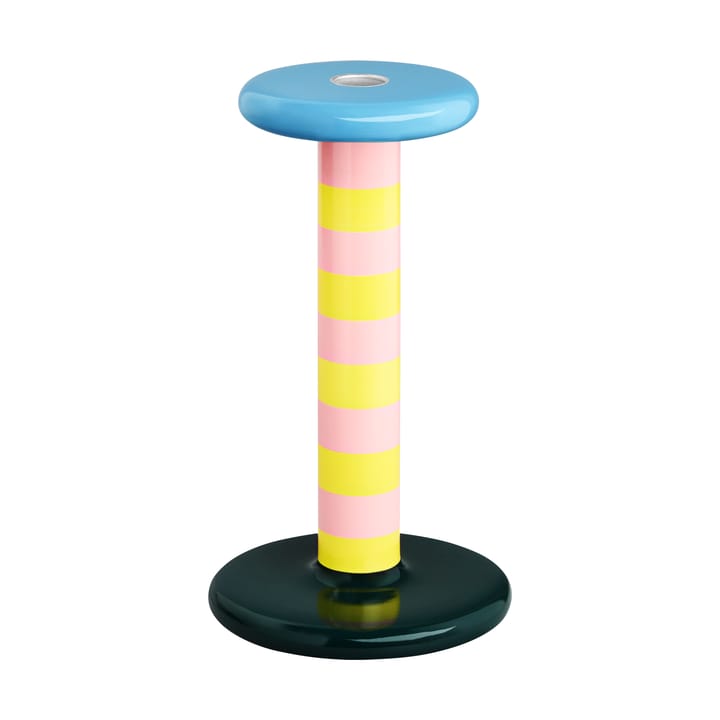 Suporte de velas Pesa High 23 cm - Pink-sulfur yellow stripe - Hem