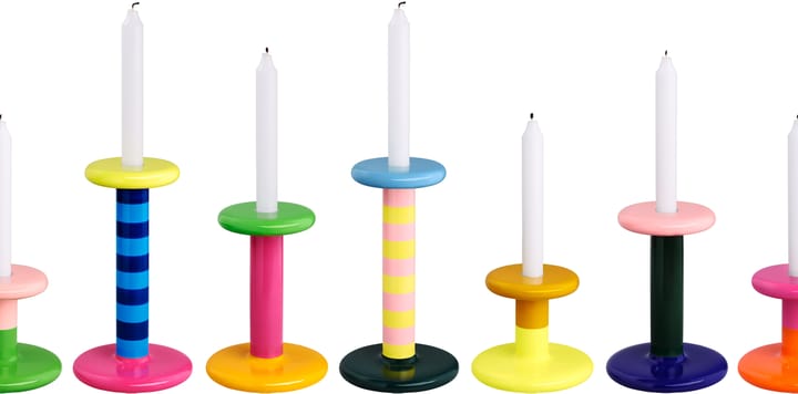 Suporte de velas Pesa High 23 cm, Pink-sulfur yellow stripe Hem