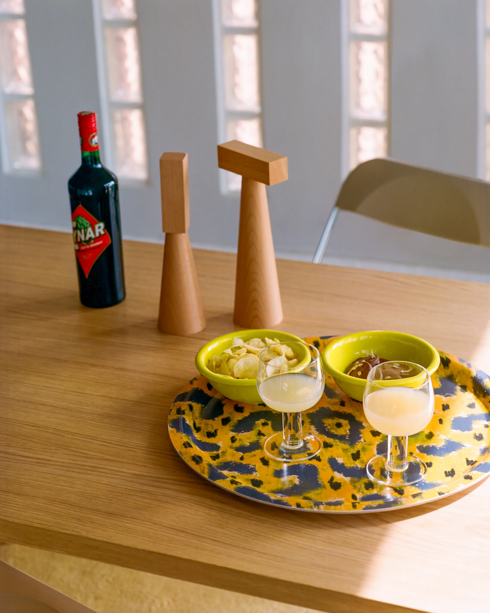 Tabuleiro Monster Medium Ø49 cm, Ochre yellow-grey-black Hem