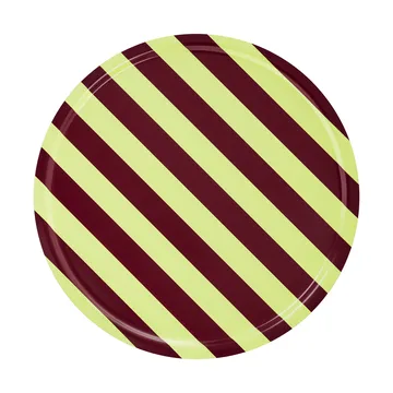 Tabuleiro Stripe Large Ø65 cm - Butter-burgundy - Hem
