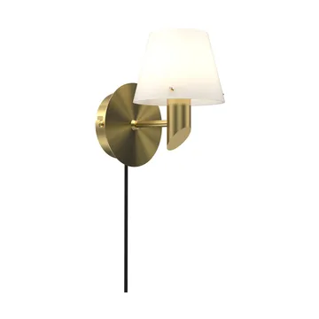 Aplique de parede Gil - Satin brass-opal glass - Herstal
