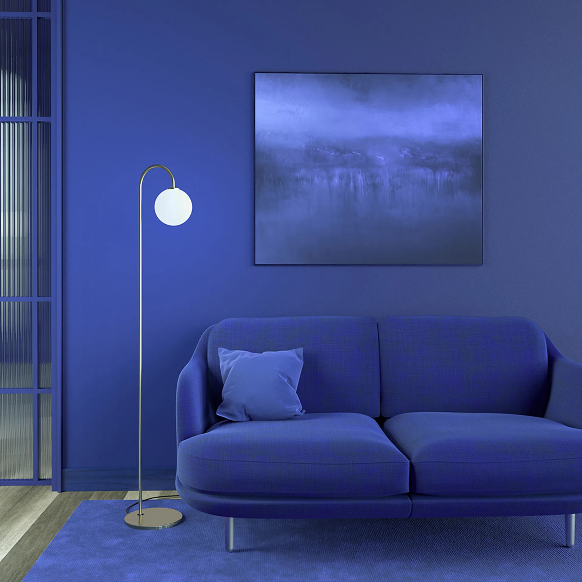 Candeeiro de chão Ballon 137 cm, Latão Herstal