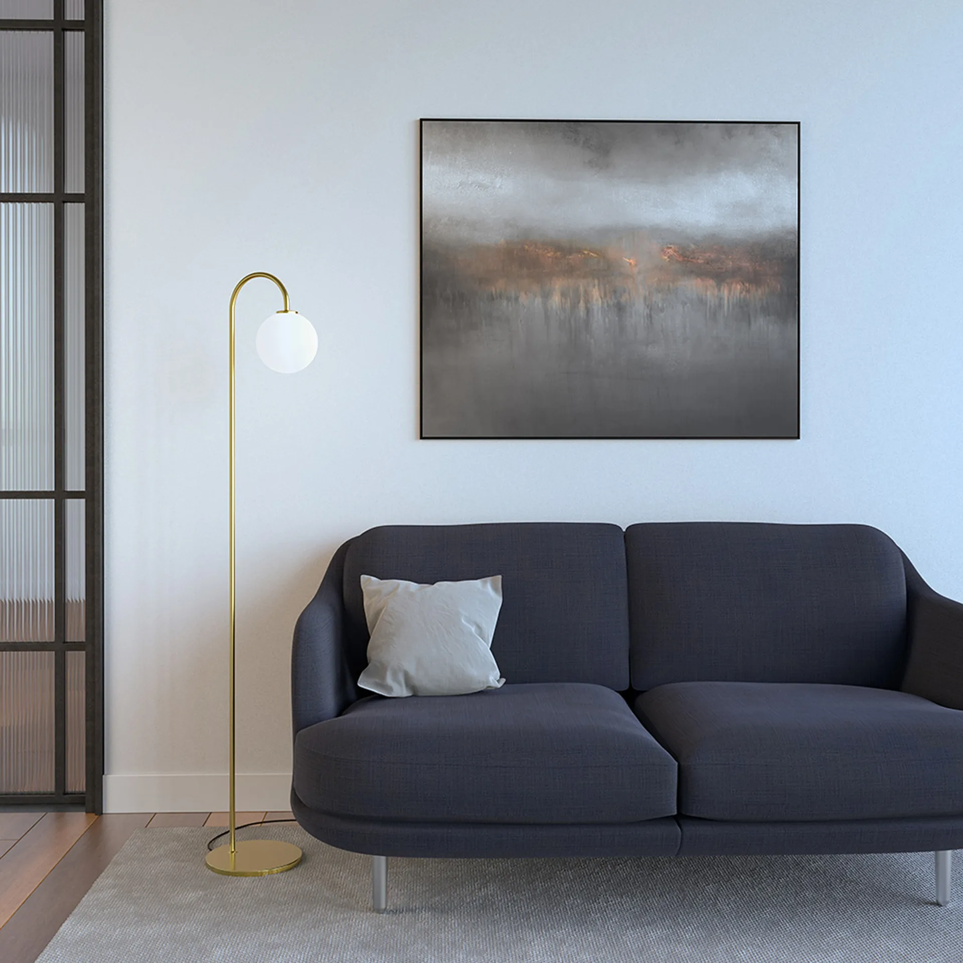 Candeeiro de chão Ballon 137 cm, Latão Herstal