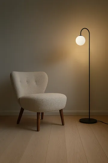 Candeeiro de chão Ballon 137 cm - Preto  - Herstal