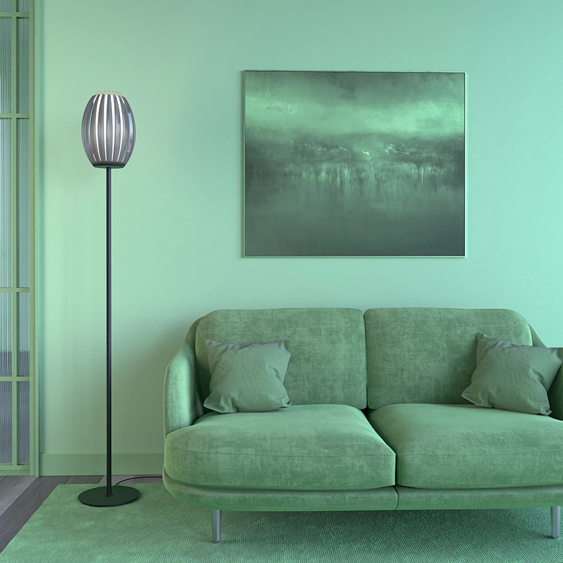 Candeeiro de chão Tentacle M 165 cm , Preto-Fumado  Herstal