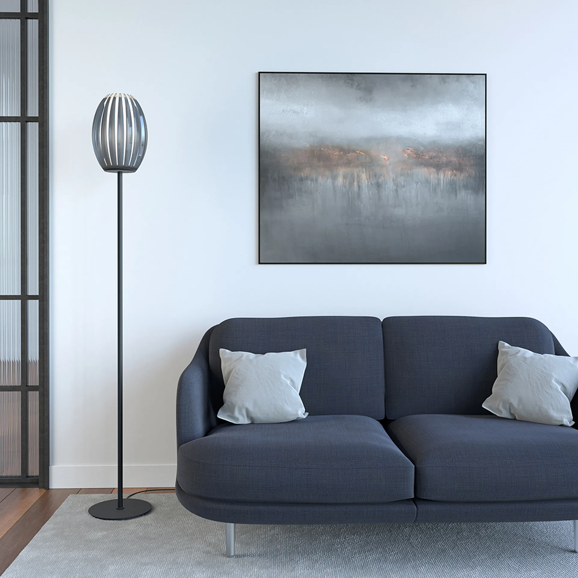 Candeeiro de chão Tentacle M 165 cm , Preto-Fumado  Herstal