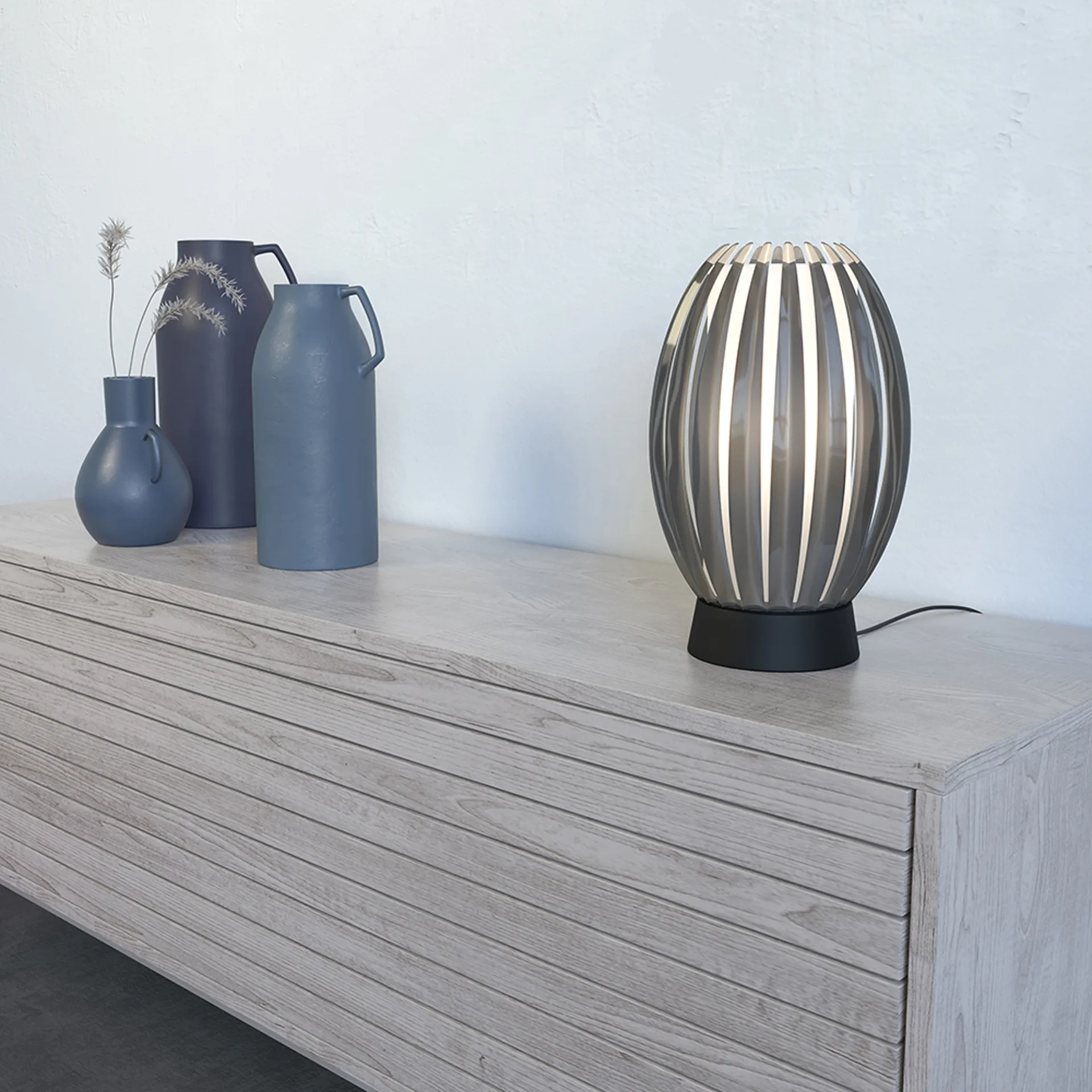 Candeeiro de mesa Tentacle M 34 cm, Preto-Fumado  Herstal