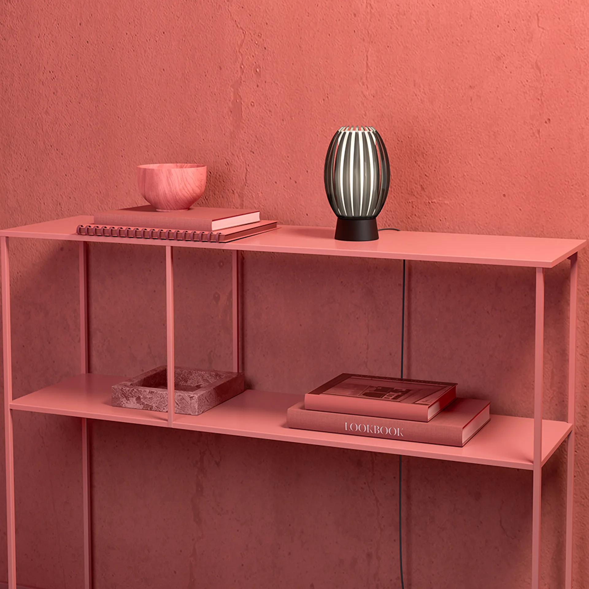 Candeeiro de mesa Tentacle S 18,5 cm, Preto-Fumado Herstal