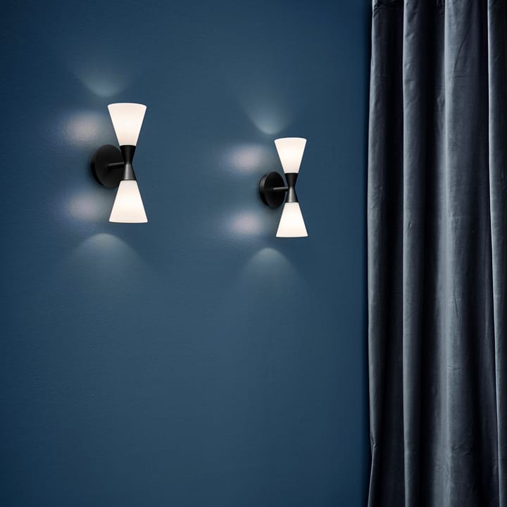 Candeeiro de parede Harlekin duo, preto mate Herstal