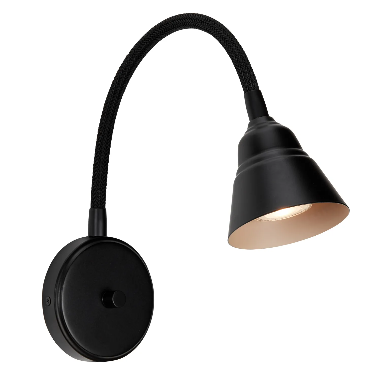 Candeeiro de parede Relief, Preto mate Herstal