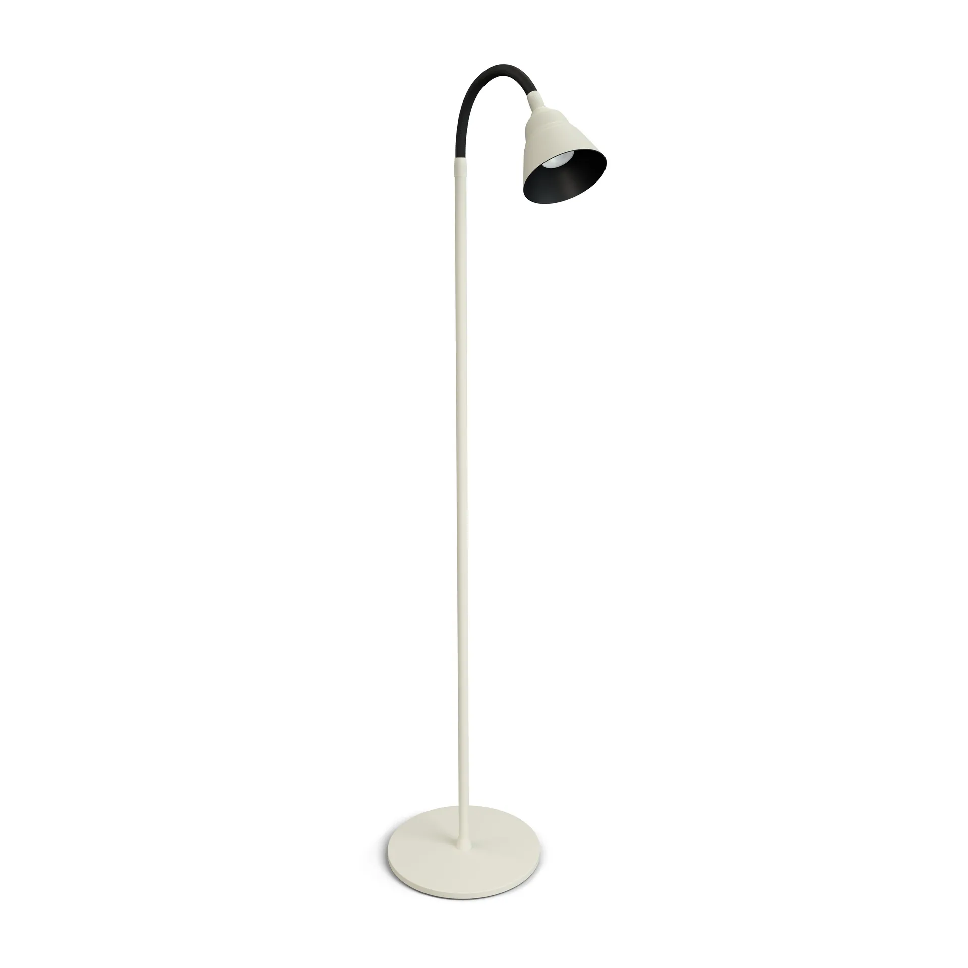 Candeeiro de pé Relief 10W, Branco pérola-preto mate Herstal