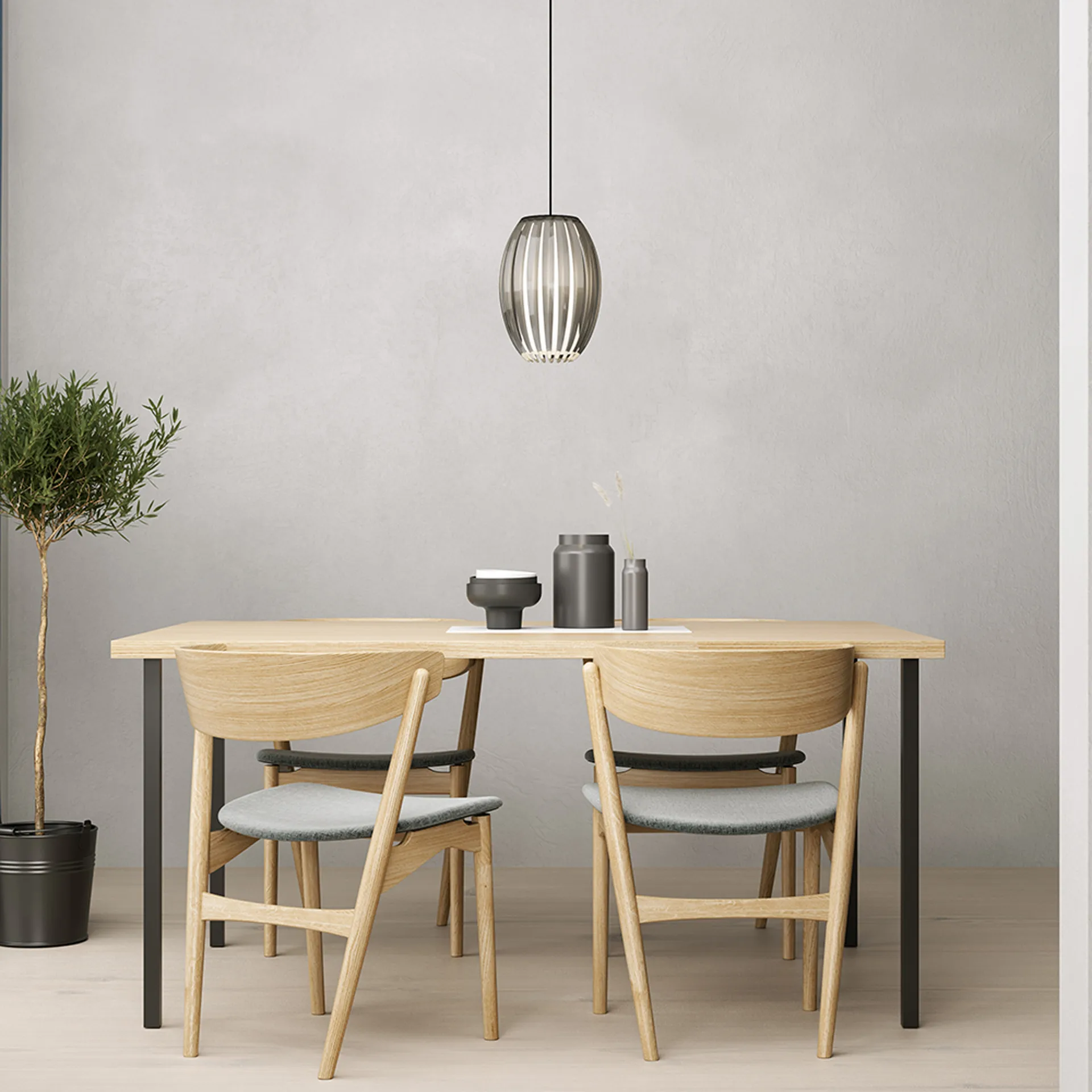 Candeeiro de teto médio Tentacle, Preto-Fumado  Herstal