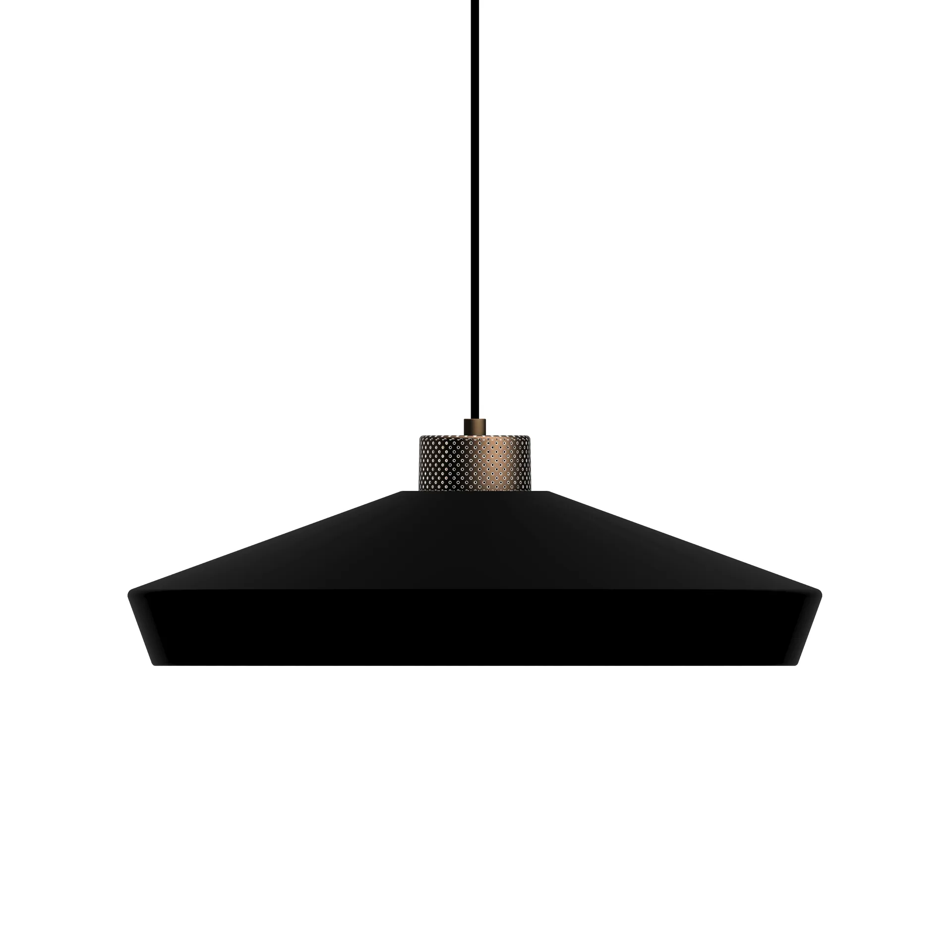Candeeiro suspenso grande Edge, Preto mate-bronze Herstal