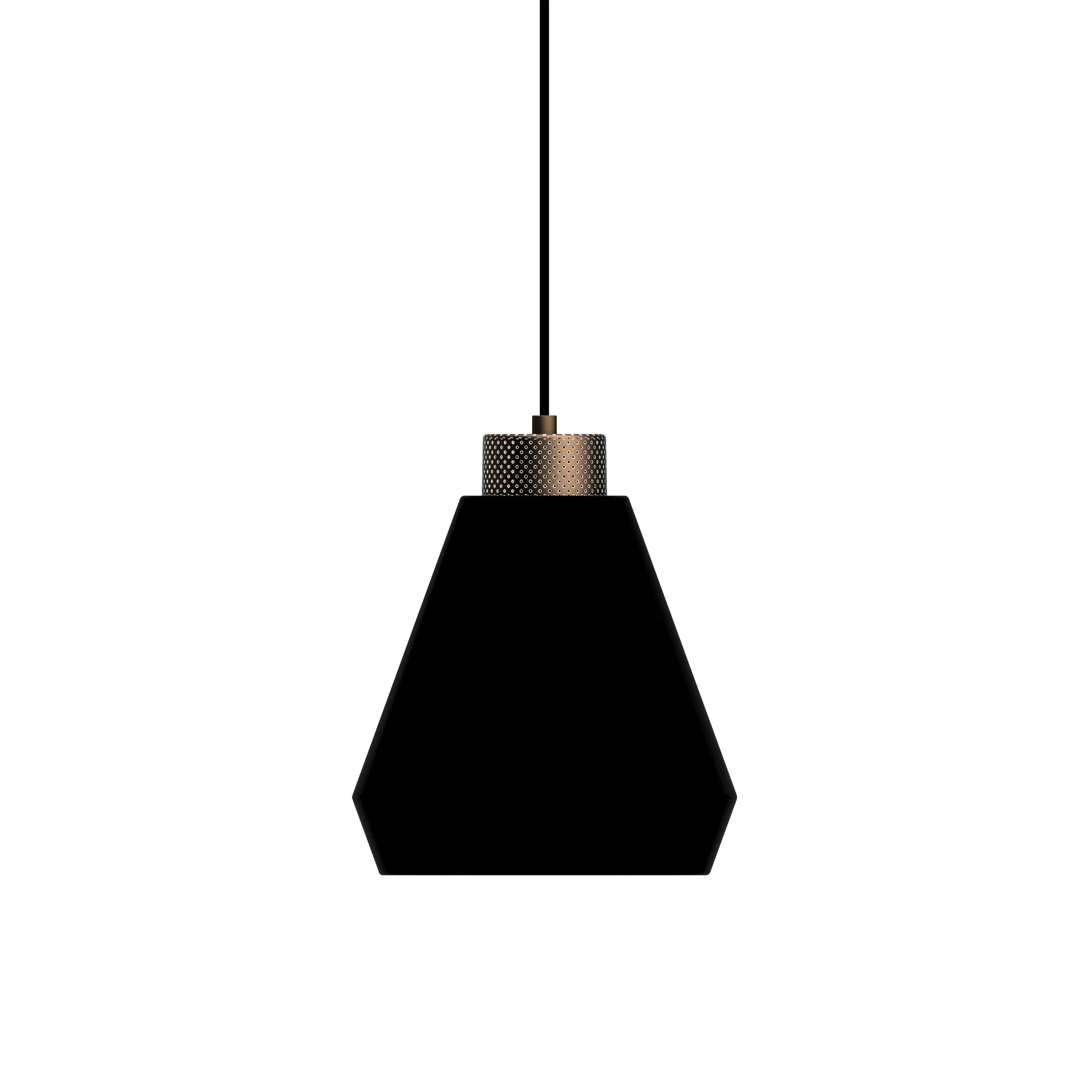 Candeeiro suspenso médio Edge, Preto mate-bronze Herstal
