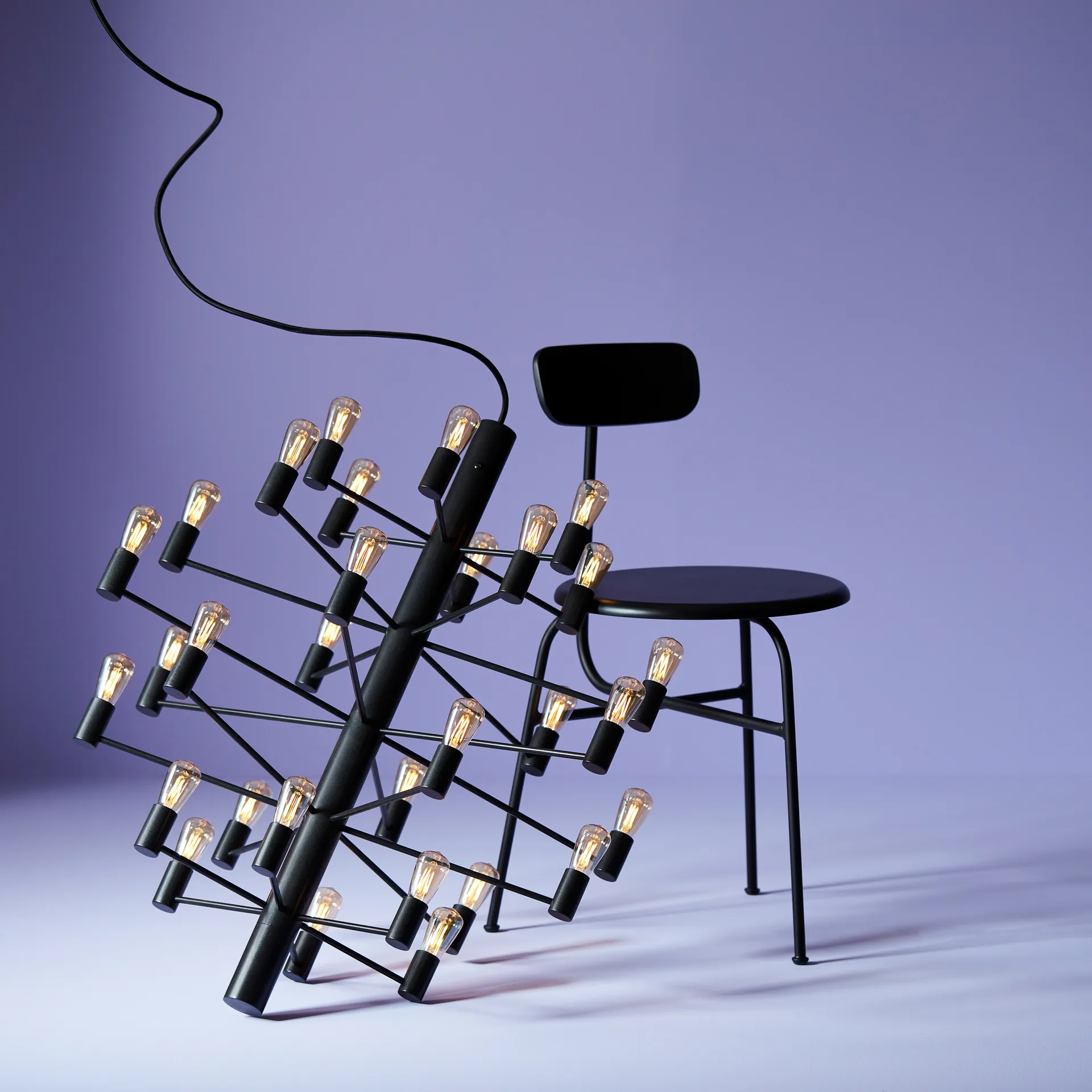 Candelabro Manola 30 , Preto Herstal