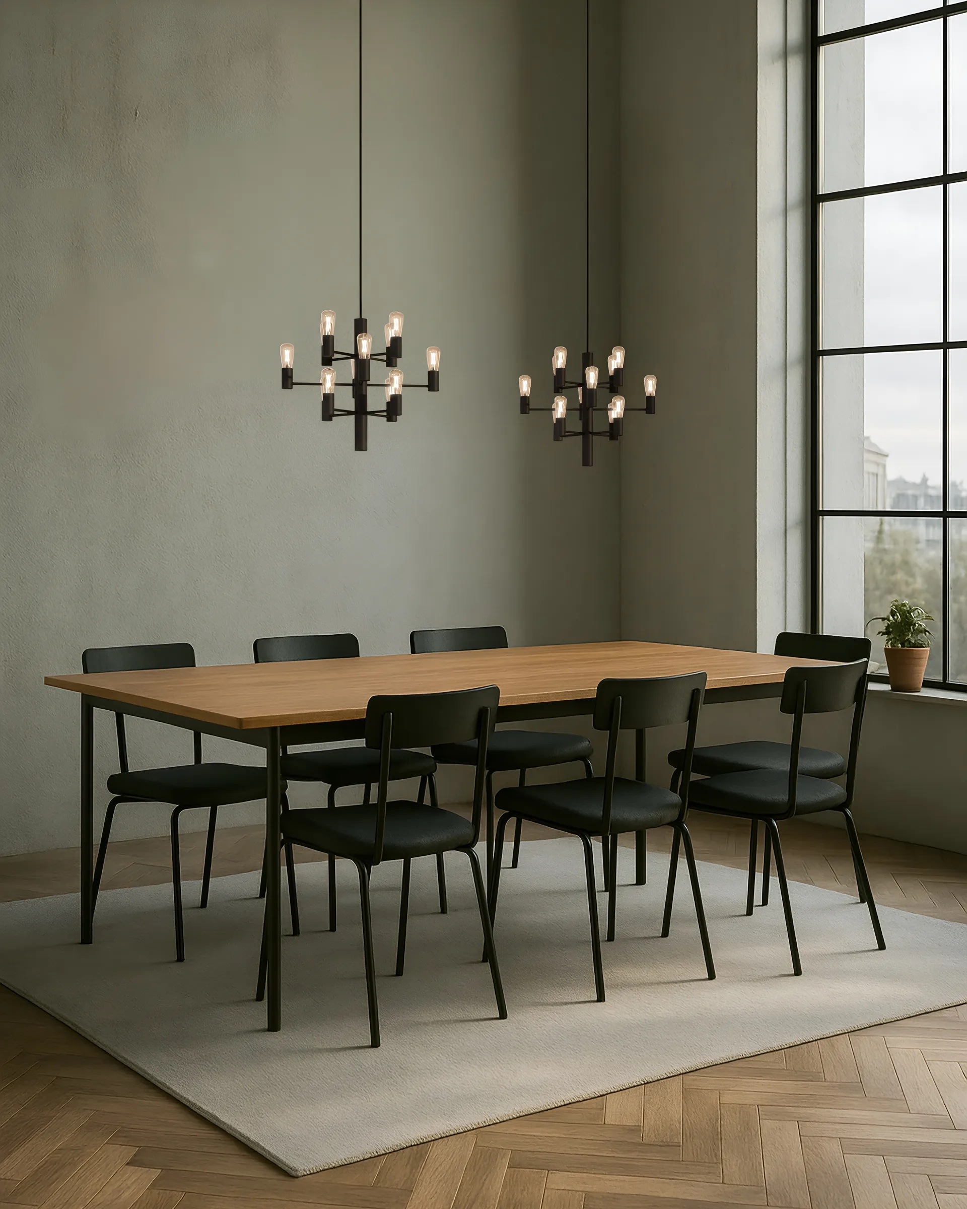 Candelabro Manola Mini 12, Preto Herstal