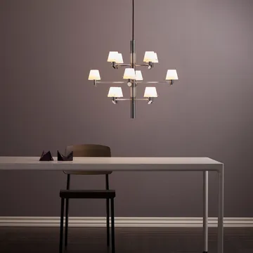 Gil coroa 12 lustre - Cromado-vidro opalino - Herstal