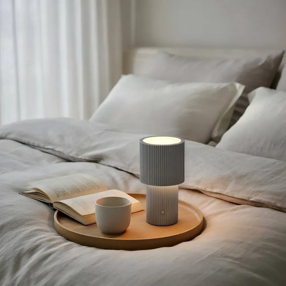 Iluma candeeiro de mesa portátil, Prata Herstal